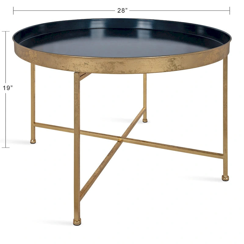 Table basse ronde en métal Celia de Kate et Laurel – 28,25x28,25x19