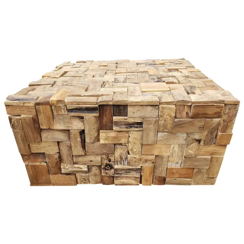 Table basse Java en teck recyclé rustique Chic Teak, 32 pouces
