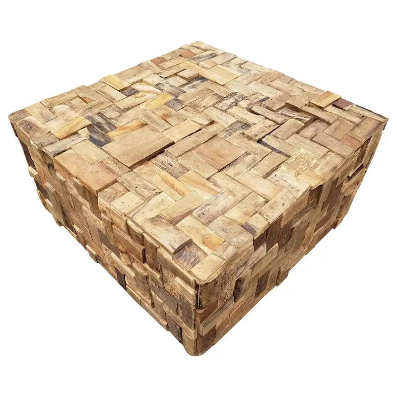 Table basse Java en teck recyclé rustique Chic Teak, 32 pouces