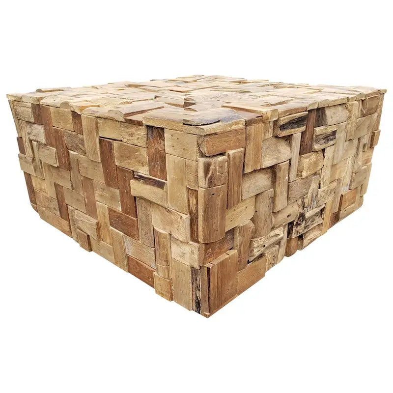 Table basse Java en teck recyclé rustique Chic Teak, 32 pouces