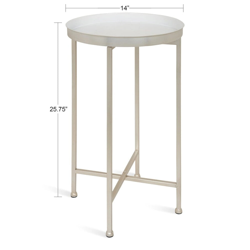 Table pliante ronde en métal Kate and Laurel Celia – 14x14x25,75 po