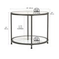 Table d'appoint ronde moderne en verre et cadre métallique Heimlich de Carbon Loft