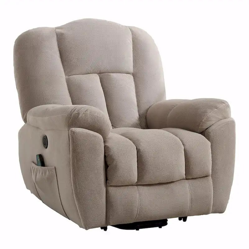 Fauteuil inclinable releveur électrique avec chauffage, massage et port USB