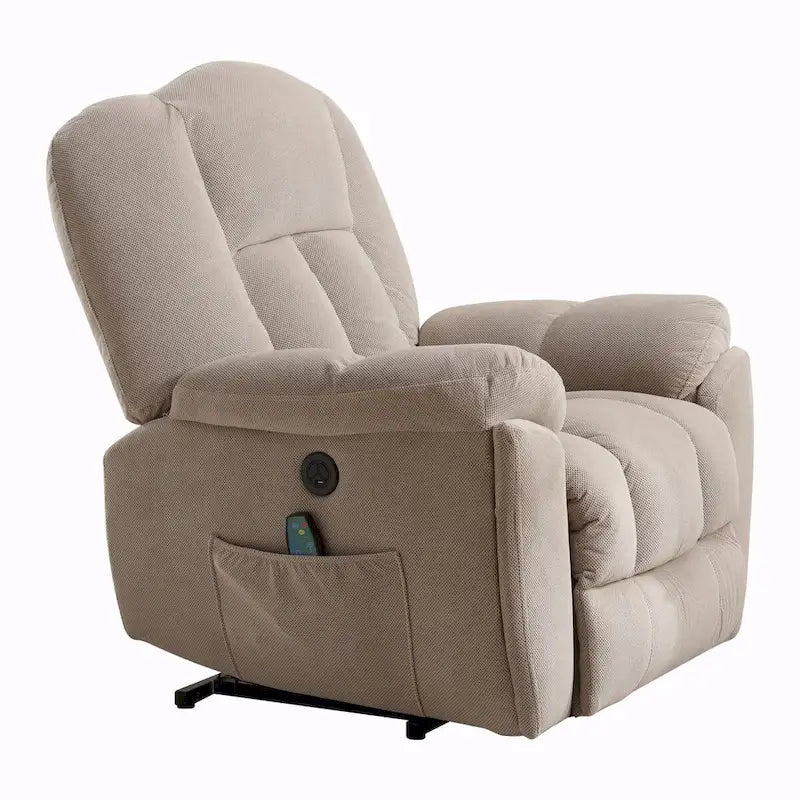 Fauteuil inclinable releveur électrique avec chauffage, massage et port USB