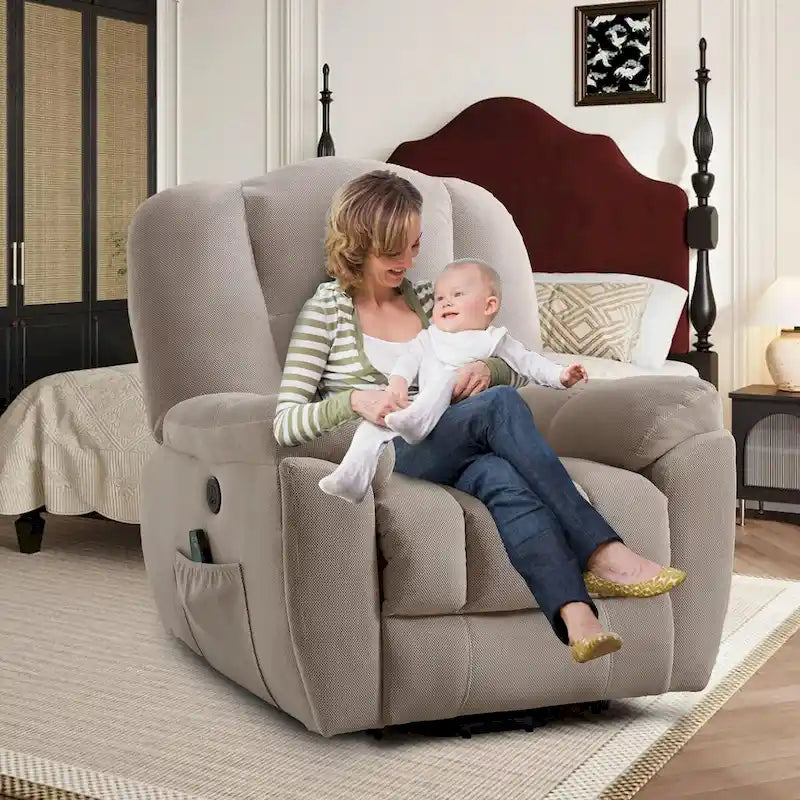 Fauteuil inclinable releveur électrique avec chauffage, massage et port USB