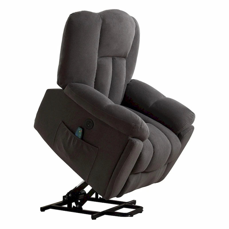 Fauteuil inclinable releveur électrique avec chauffage, massage et port USB
