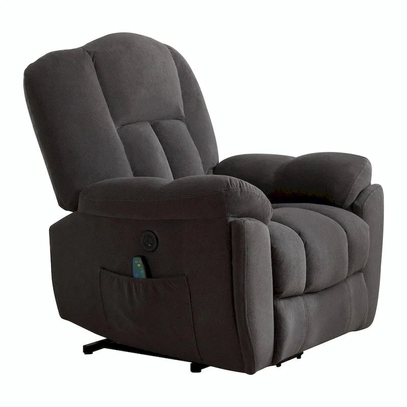 Fauteuil inclinable releveur électrique avec chauffage, massage et port USB