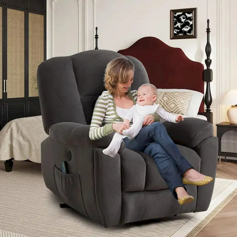 Fauteuil inclinable releveur électrique avec chauffage, massage et port USB