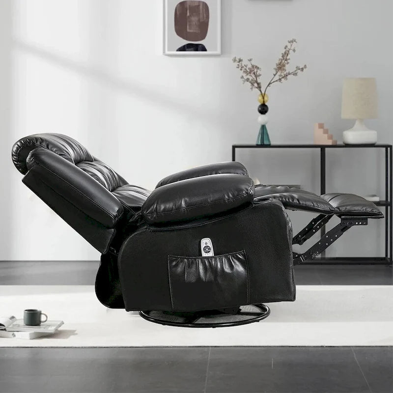 Fauteuil inclinable, pivotant et berçant manuel moderne, Fauteuil chauffant massant