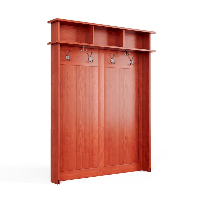 Arbre d'entrée en bois massif John Louis Home avec rangement pour chaussures et 1 bac