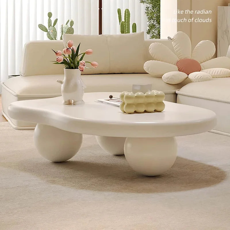 48 table basse moderne, en forme de nuage, en bois