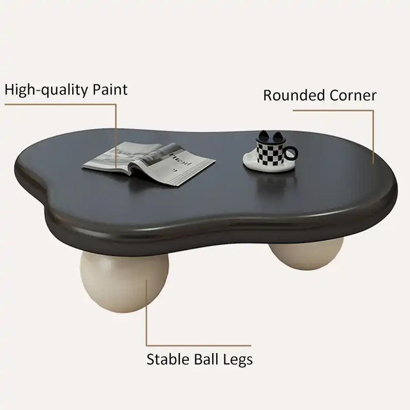 48 table basse moderne, en forme de nuage, en bois