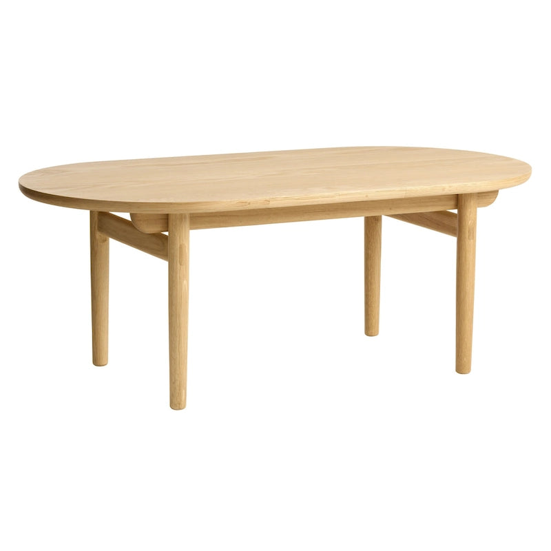 Table basse ovale moderne du milieu du siècle Rye Studio, chêne naturel - 27,5 larg. x 51,125 long. x 17,75 haut.