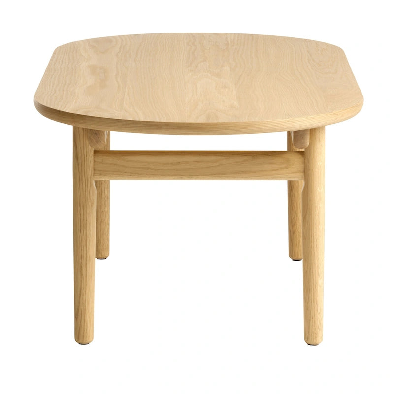 Table basse ovale moderne du milieu du siècle Rye Studio, chêne naturel - 27,5 larg. x 51,125 long. x 17,75 haut.
