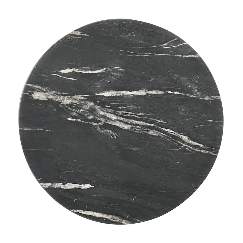 Table de bout noire Enlow avec plateau effet marbre