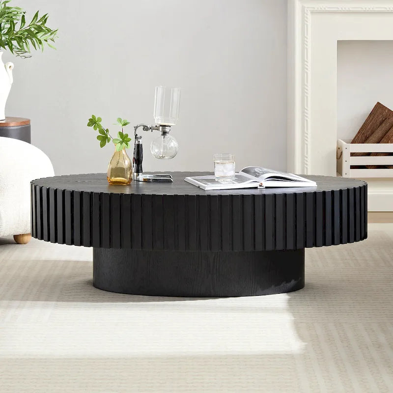 Table Basse Tambour Artisanale Moderne