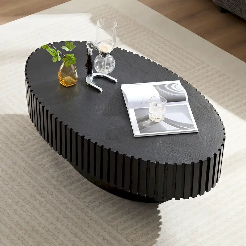 Table Basse Tambour Artisanale Moderne
