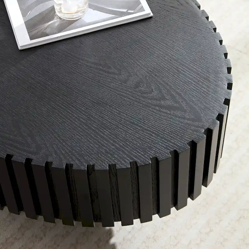 Table Basse Tambour Artisanale Moderne