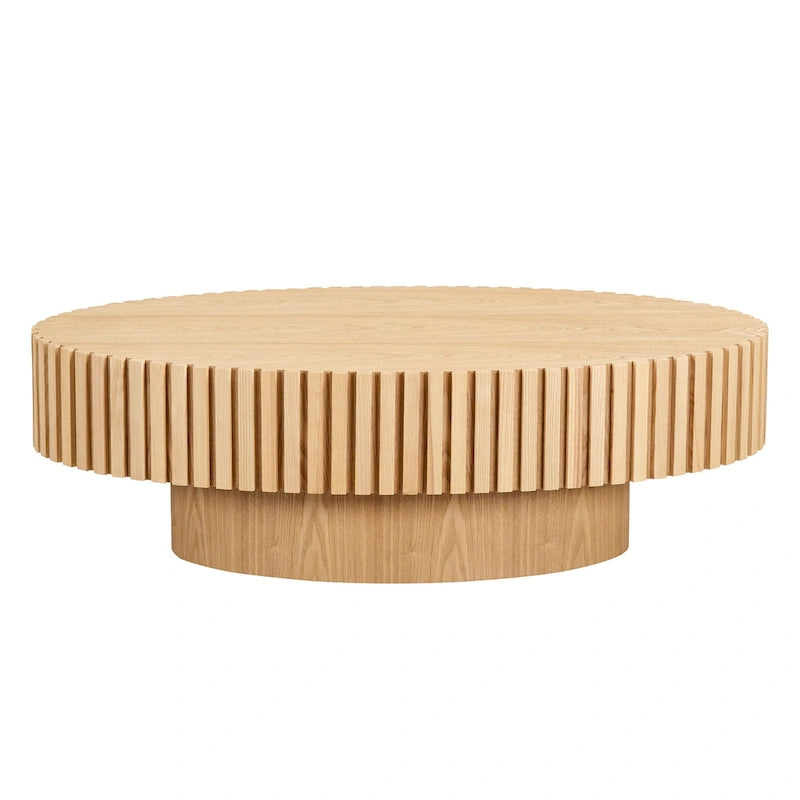 Table Basse Tambour Artisanale Moderne