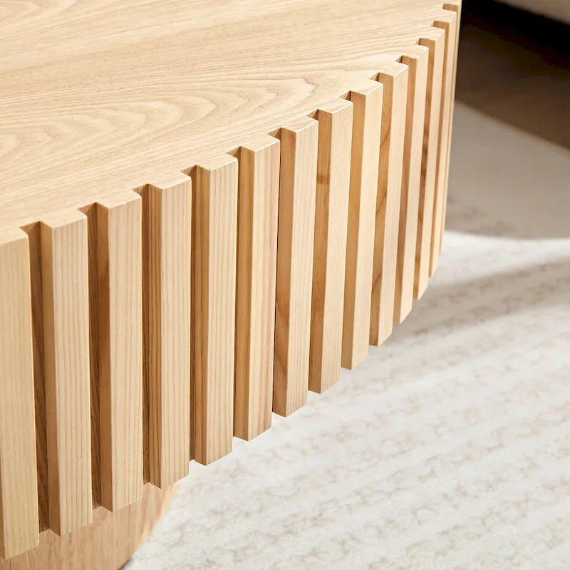Table Basse Tambour Artisanale Moderne