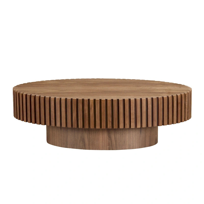 Table Basse Tambour Artisanale Moderne