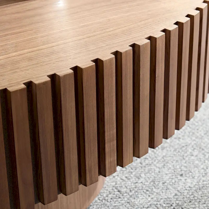 Table Basse Tambour Artisanale Moderne