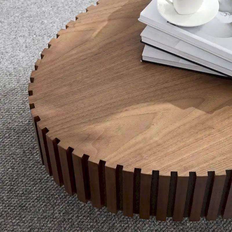 Table Basse Tambour Artisanale Moderne