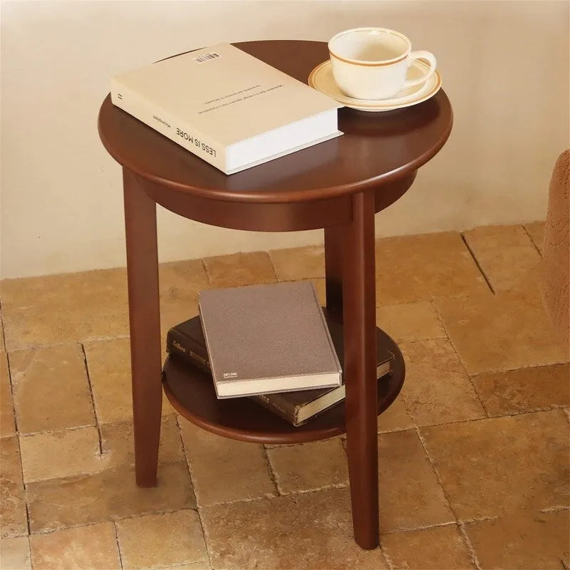 Table d'appoint en bois à 2 niveaux - 39P x 39L x 50H cm
