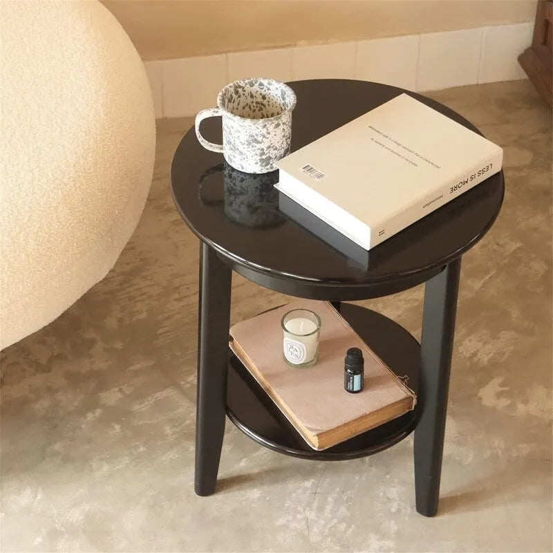 Table d'appoint en bois à 2 niveaux - 39P x 39L x 50H cm