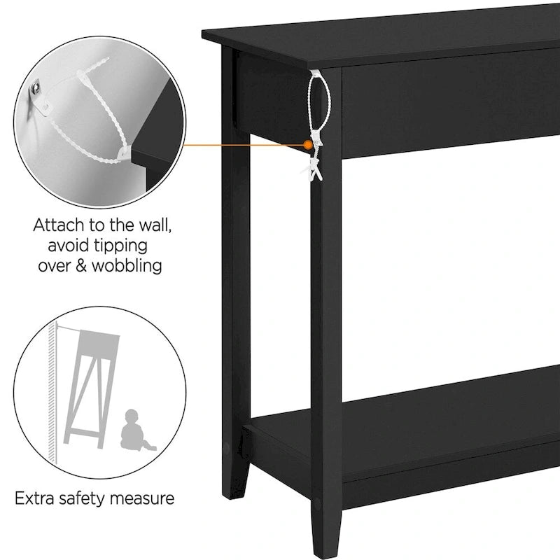 Table console à 3 tiroirs Yaheetech avec étagère de rangement