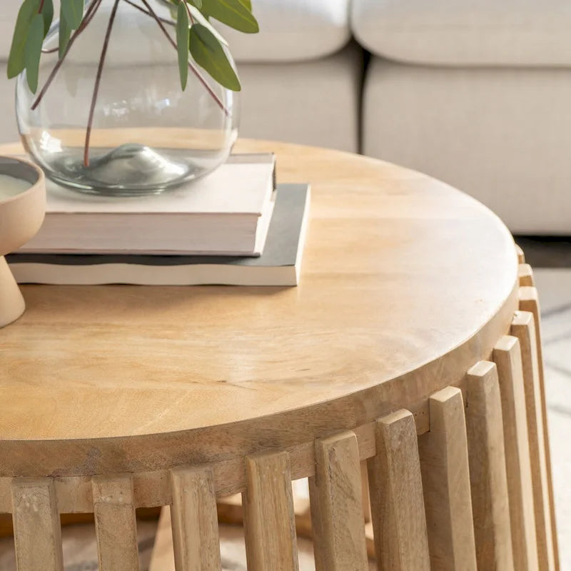 Table basse Asche en bois de manguier naturel