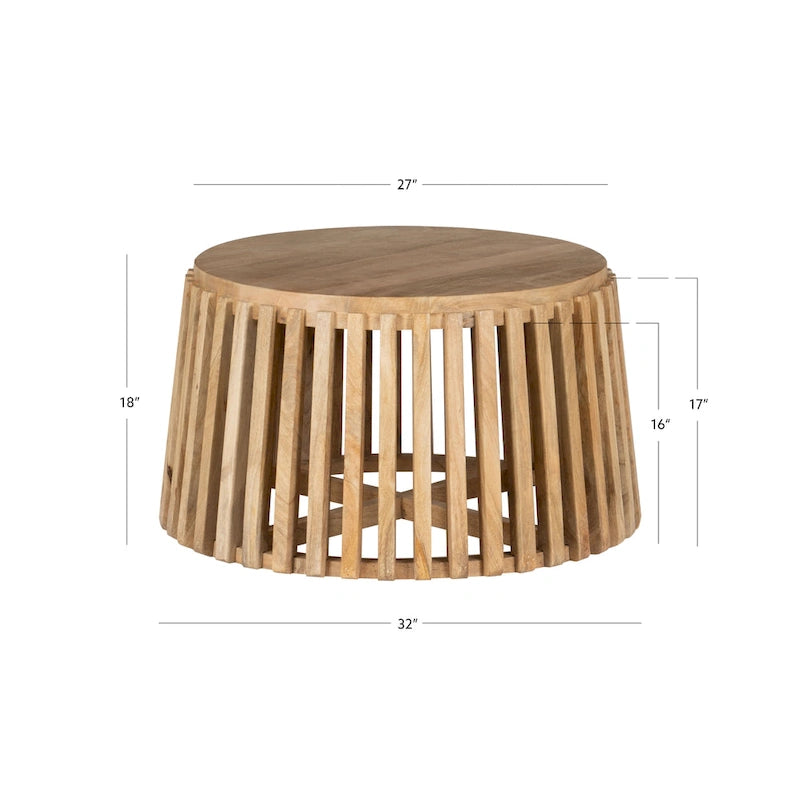 Table basse Asche en bois de manguier naturel