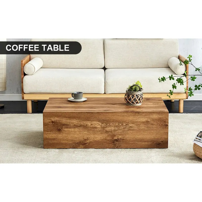 Table basse moderne en MDF avec motif texturé bois - design élégant et durable