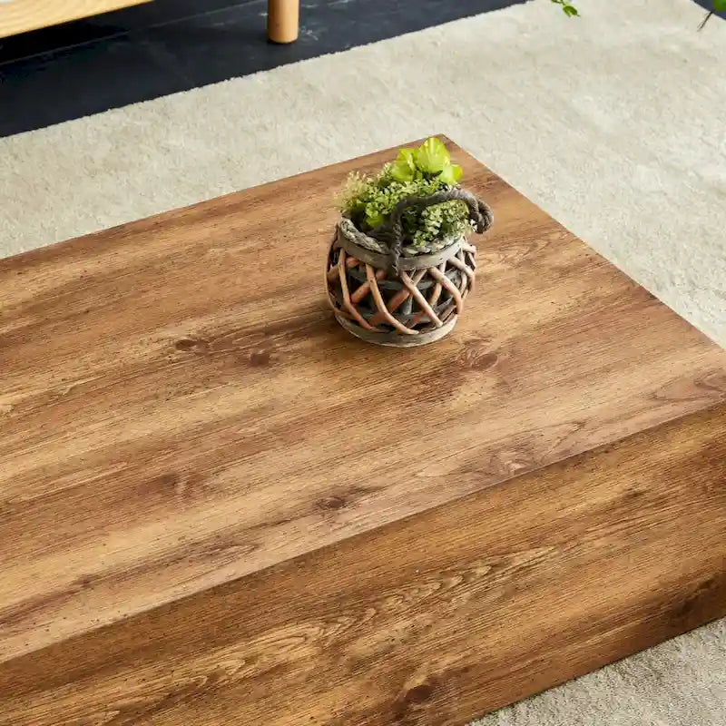 Table basse moderne en MDF avec motif texturé bois - design élégant et durable