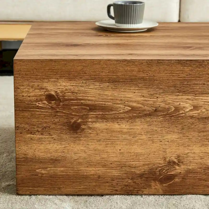 Table basse moderne en MDF avec motif texturé bois - design élégant et durable