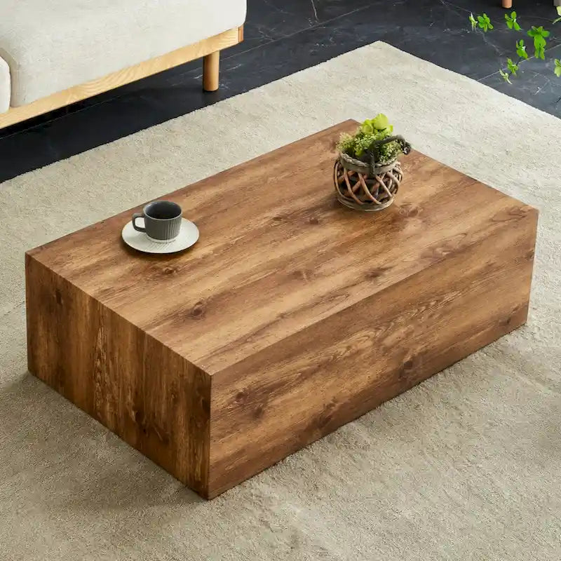 Table basse moderne en MDF avec motif texturé bois - design élégant et durable