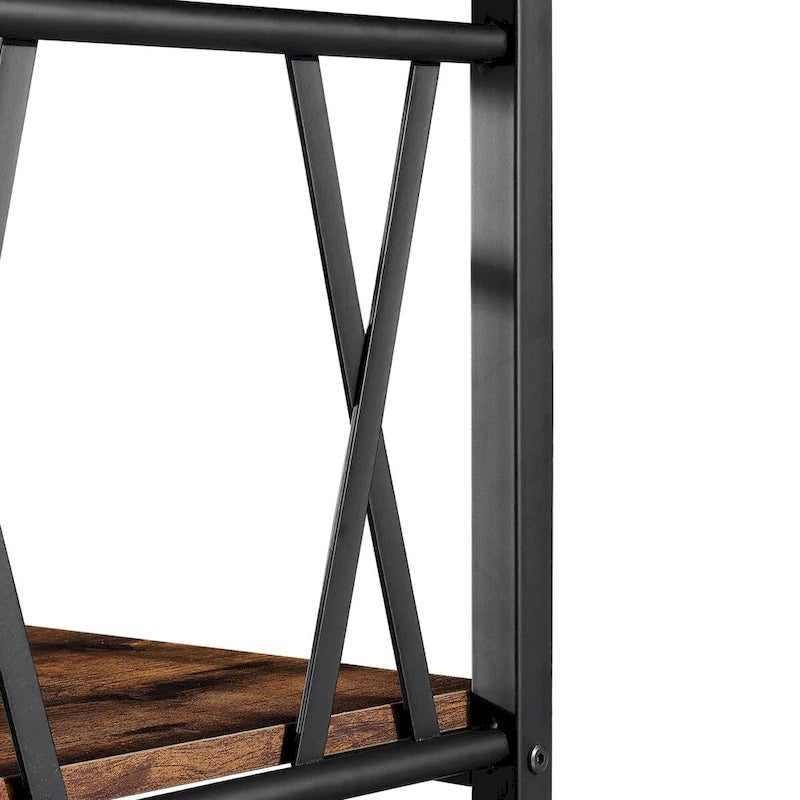 Table d'appoint industrielle en bois Ledel avec étagère de rangement