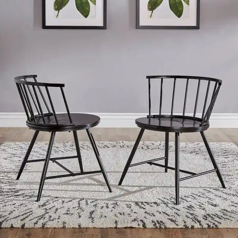 Table ou ensemble de salle à manger rond Mabel de 42 po en fer et bois par iNSPIRE Q Modern