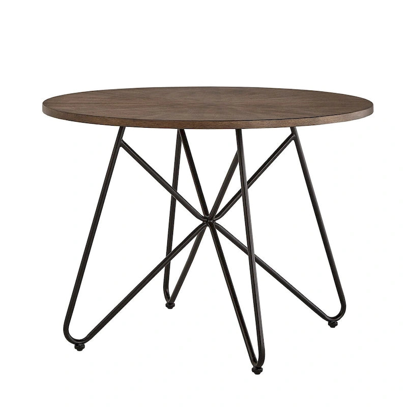 Table ou ensemble de salle à manger rond Mabel de 42 po en fer et bois par iNSPIRE Q Modern