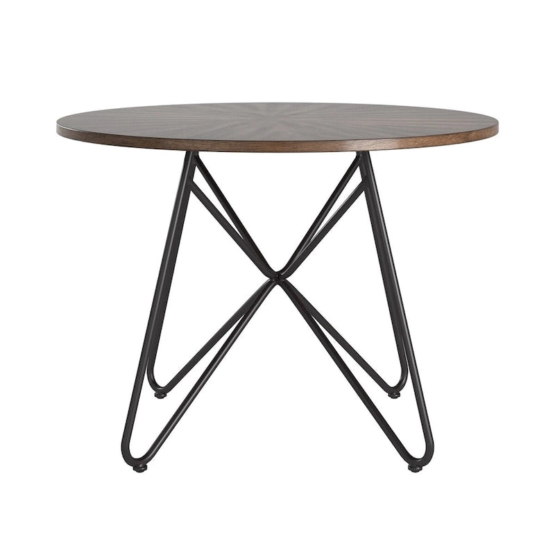 Table ou ensemble de salle à manger rond Mabel de 42 po en fer et bois par iNSPIRE Q Modern
