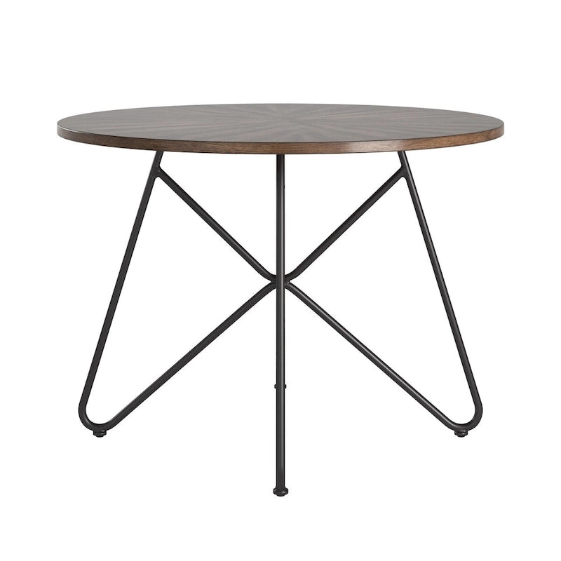 Table ou ensemble de salle à manger rond Mabel de 42 po en fer et bois par iNSPIRE Q Modern