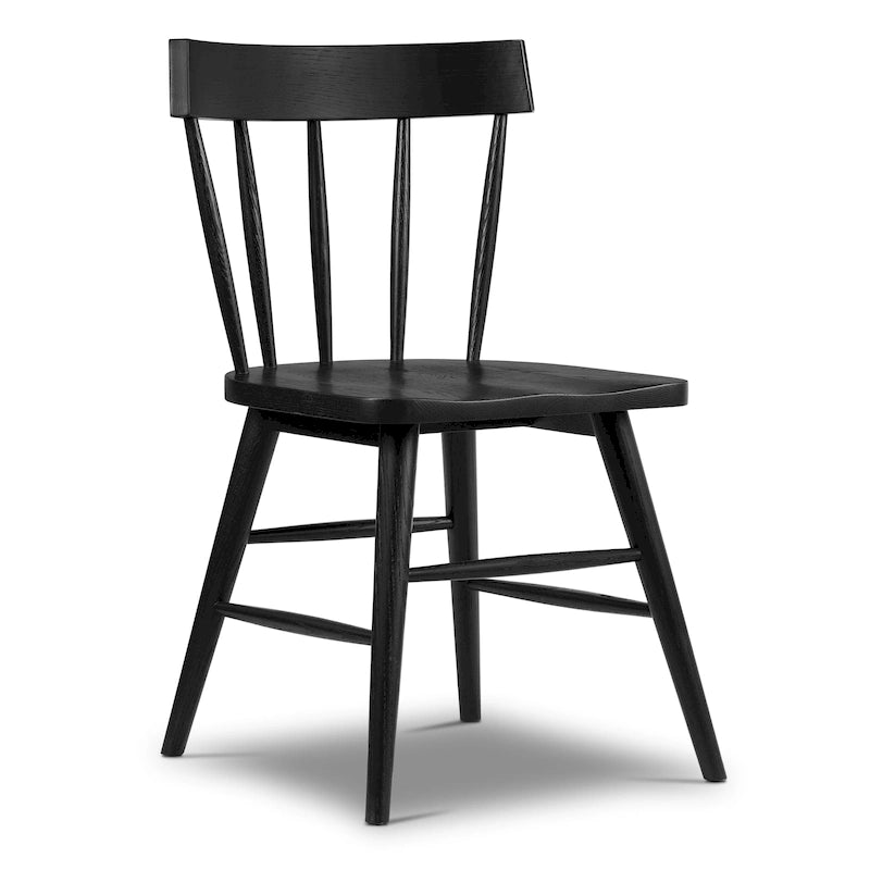 Chaise de salle à manger Poly & Bark Hava – Bois de chêne massif avec dossier à barreaux
