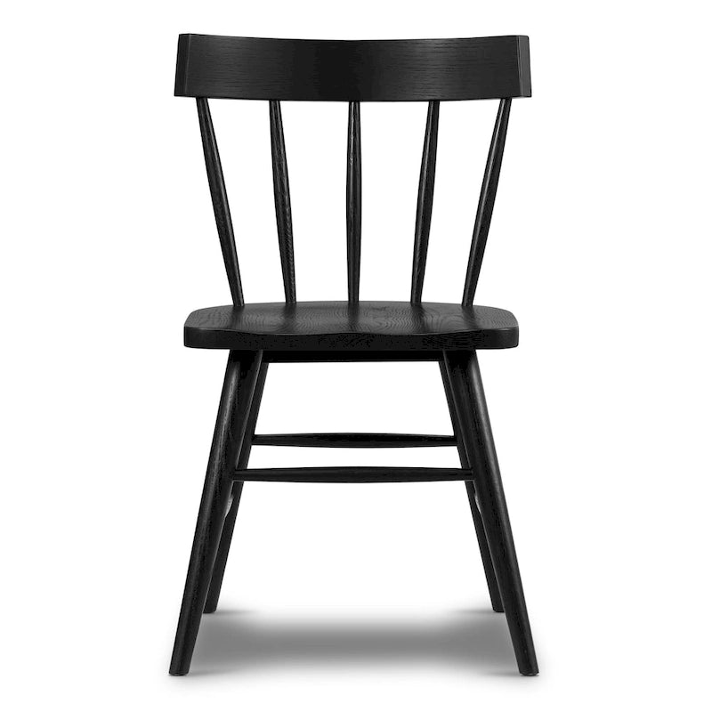 Chaise de salle à manger Poly & Bark Hava – Bois de chêne massif avec dossier à barreaux