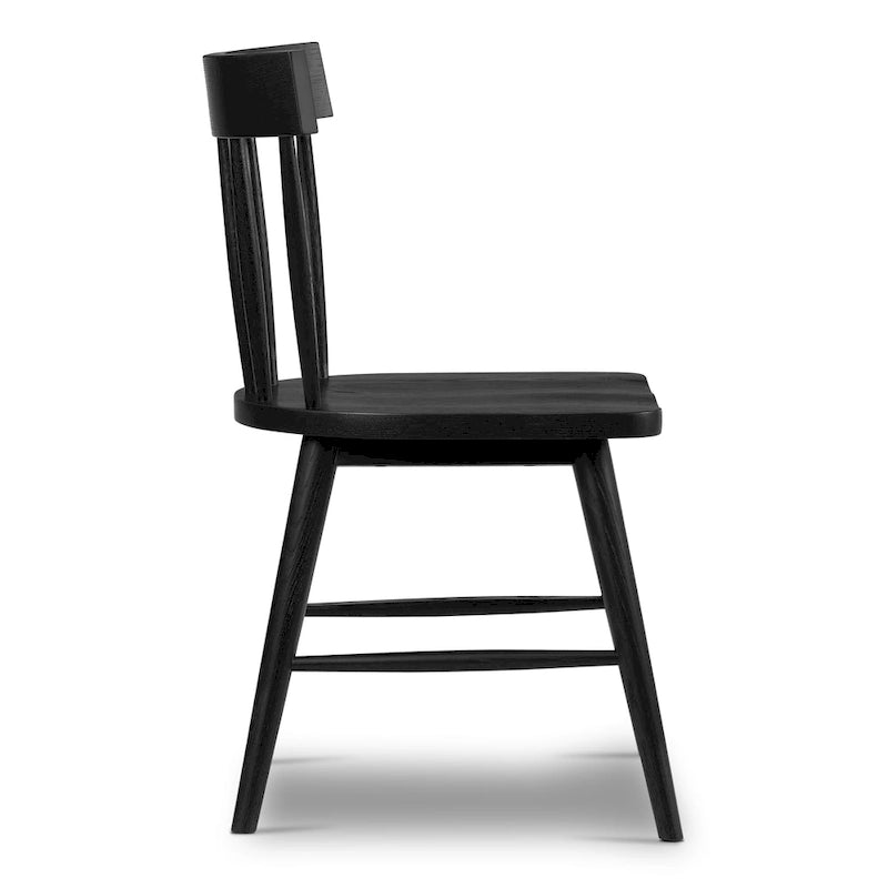 Chaise de salle à manger Poly & Bark Hava – Bois de chêne massif avec dossier à barreaux