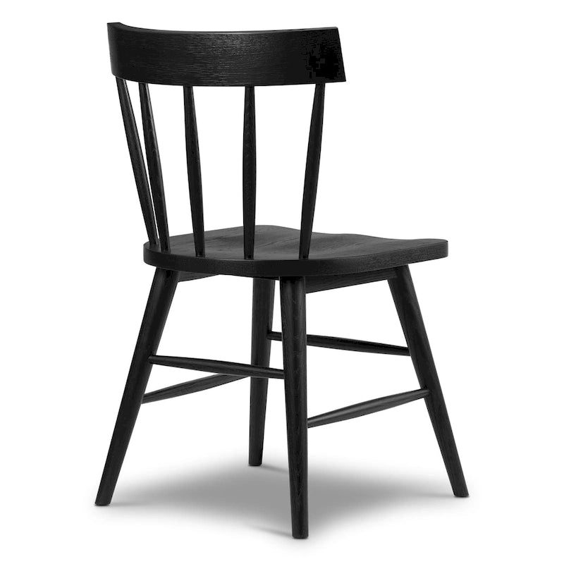 Chaise de salle à manger Poly & Bark Hava – Bois de chêne massif avec dossier à barreaux