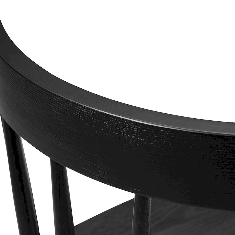 Chaise de salle à manger Poly & Bark Hava – Bois de chêne massif avec dossier à barreaux