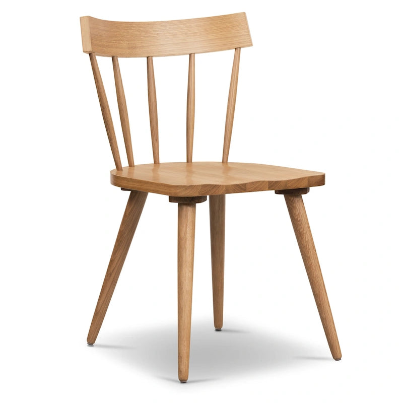 Chaise de salle à manger Poly & Bark Hava – Bois de chêne massif avec dossier à barreaux