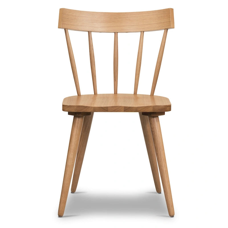 Chaise de salle à manger Poly & Bark Hava – Bois de chêne massif avec dossier à barreaux