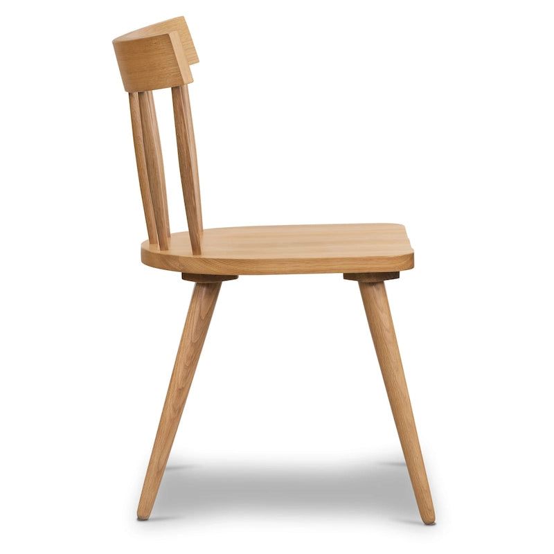 Chaise de salle à manger Poly & Bark Hava – Bois de chêne massif avec dossier à barreaux