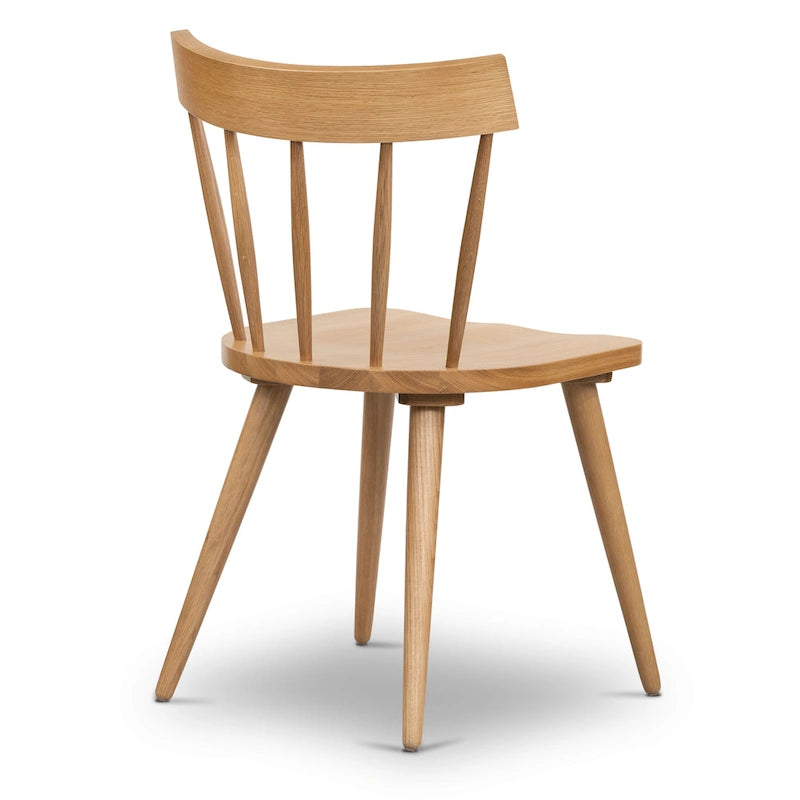 Chaise de salle à manger Poly & Bark Hava – Bois de chêne massif avec dossier à barreaux